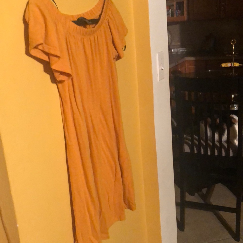 Yellow off the shoulder dress